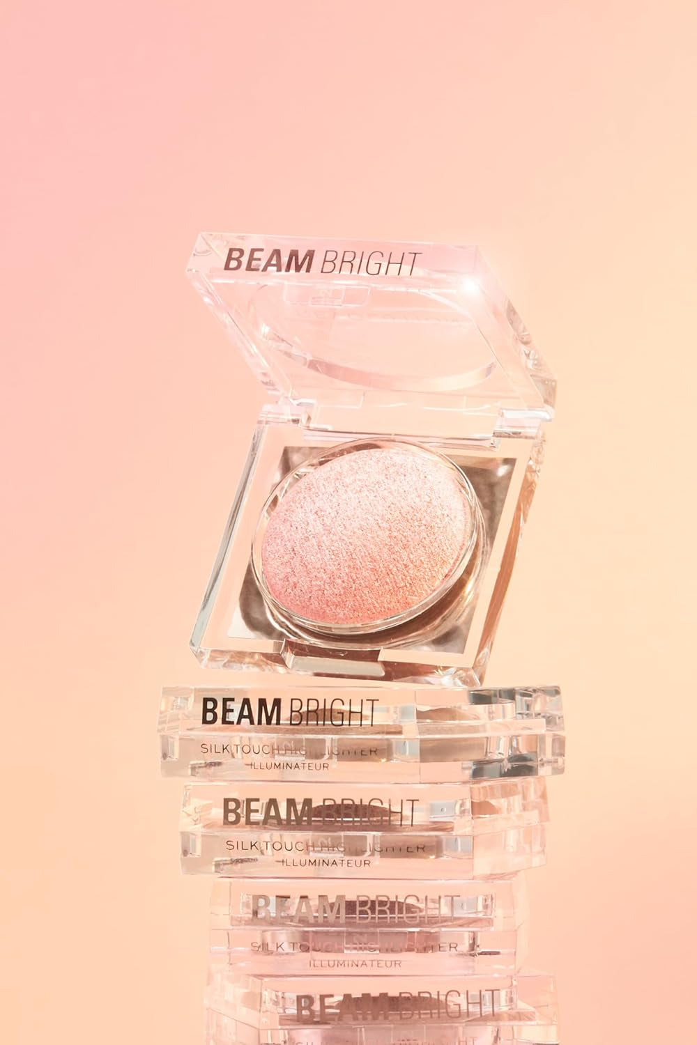 Makeup Revolution Beam Bright Highlighter, All over Face Glow, Powder to Liquid Formula, 5 Different Shades, Rose Lustre