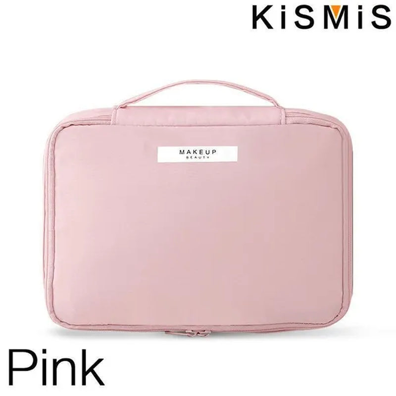KISMIS 1PC Makeup Bag Travel Make up Organiser Bag Storage Vanity Case Makeup Bags for Women Makeup Box Cosmetic Bags with Compartments