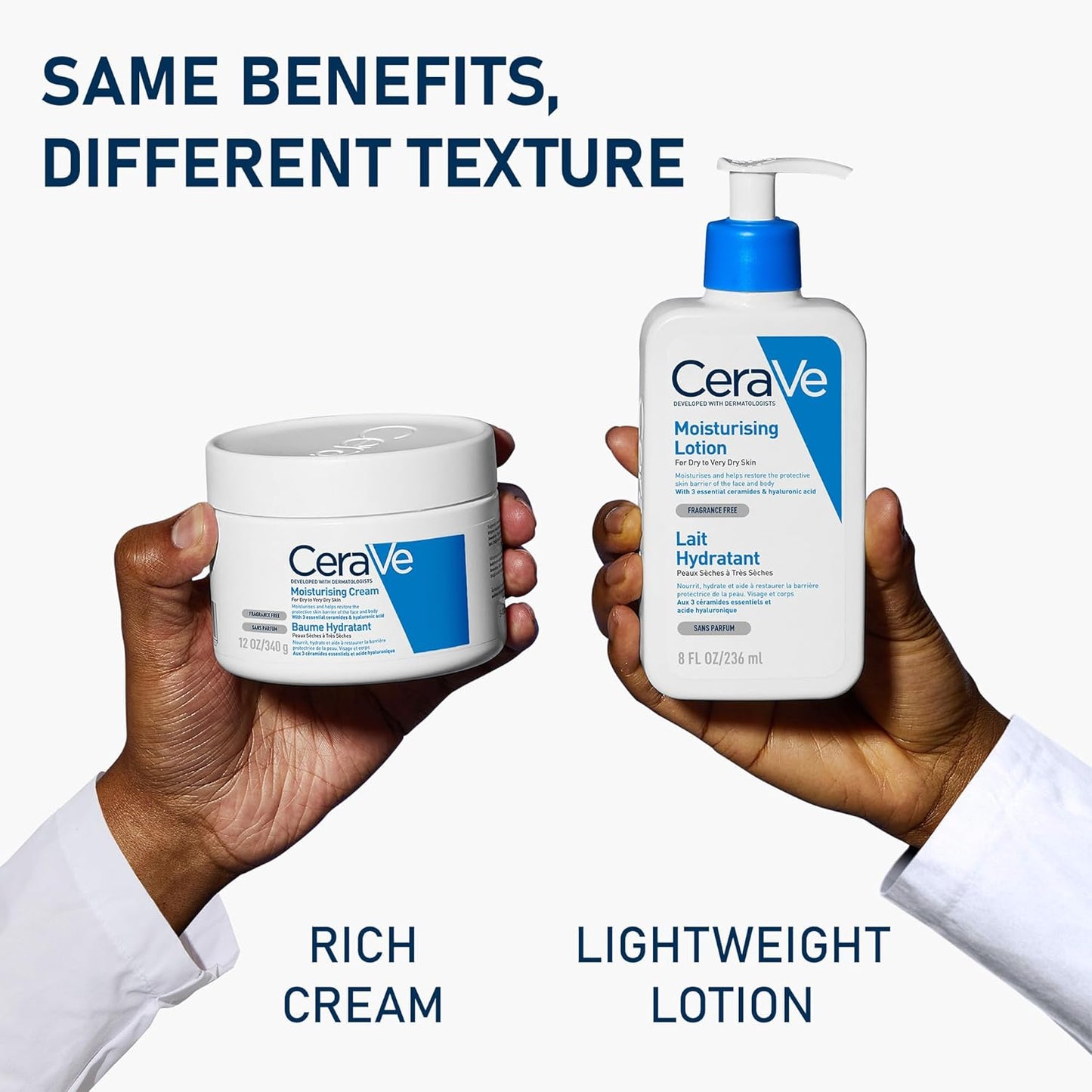 Moisturising Face and Body Cream with Hyaluronic Acid and 3 Essential Ceramides for Dry to Very Dry Skin 454G