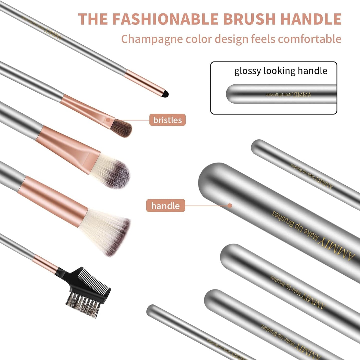 Makeup Brushes Sets Professional 18 Pcs Make up Brushes Premium Synthetic Foundation Brushes Blending Face Powder Blush Eyeshadow Eyeliner Make up Brush Kit with PU Leather Bag