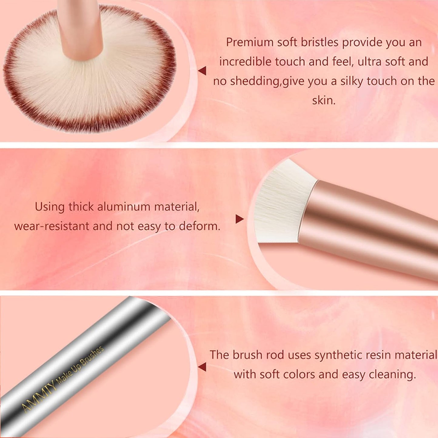 Makeup Brushes Sets Professional 18 Pcs Make up Brushes Premium Synthetic Foundation Brushes Blending Face Powder Blush Eyeshadow Eyeliner Make up Brush Kit with PU Leather Bag