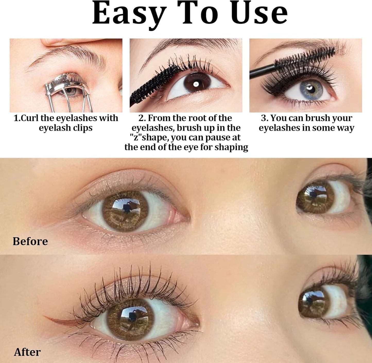 Mascara Black Volume and Length Waterproof Sensational Thrive Eye Lash Colour Vegan Formula in Deep Black Brush Long Lasting Fibre Mascaras Smudgeproof Make-Up