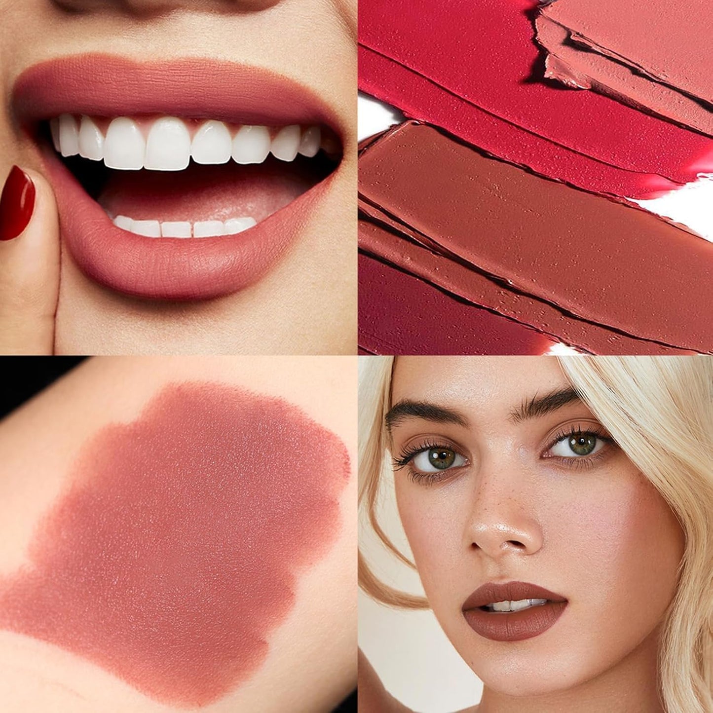 Matte Lipstick for Women,Nude Lipstick Lipliner Pencil Lip Filler Long Lasting Lip Gloss,Lip Liner and Lipstick Set,Lip Makeup Kits for Daily Makeup and Holiday (#03, One Size)