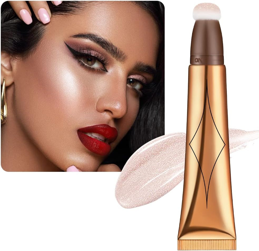 Contour Beauty Wand, Liquid Highlighter Contour Beauty Wand with Cushion Applicator, Matte Liquid Blush Wand, Long Lasting Smooth Lightweight Beauty Wand Makeup