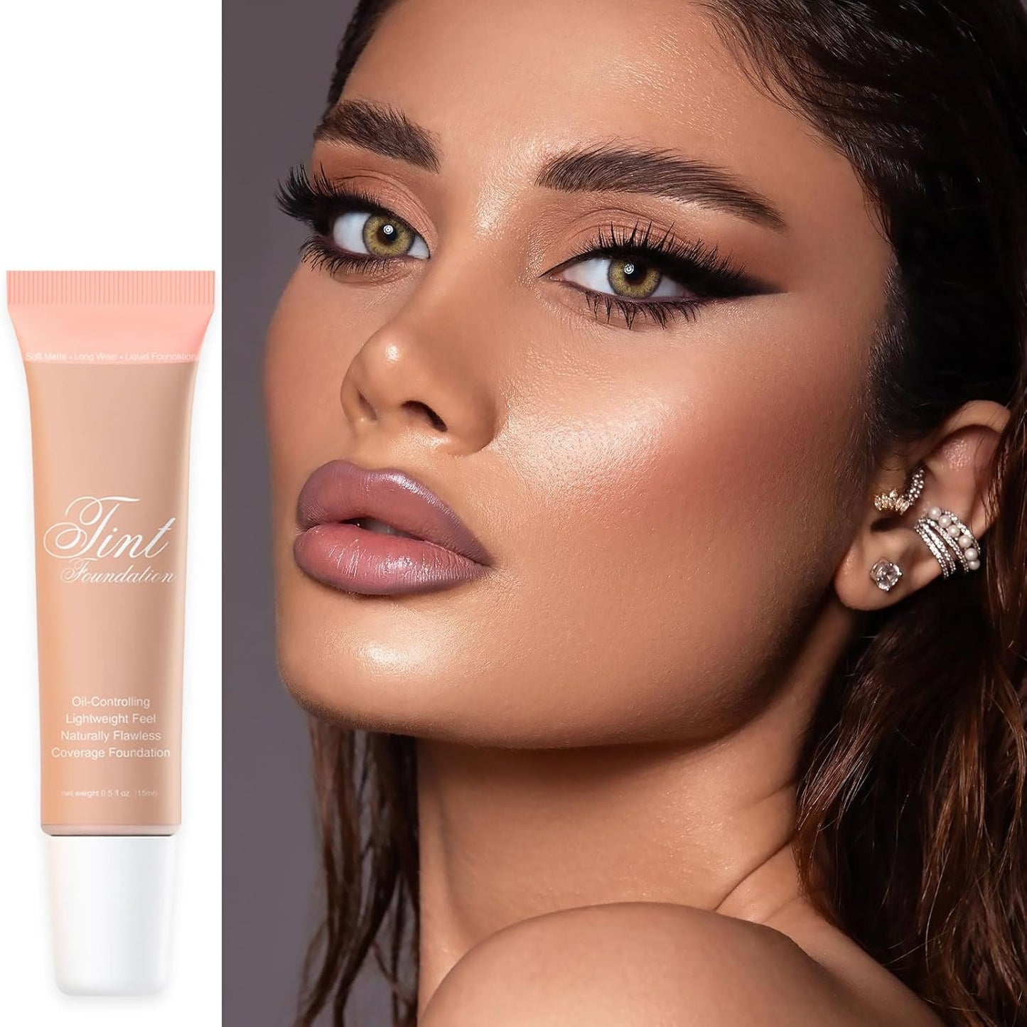 BB Cream Liquid Foundation, Natural Look Even Skin Tone Color Correcting, Full Coverage Moisturizing Concealer Makeup Base, Anti-Redness Smoothing Waterproof and Blendable