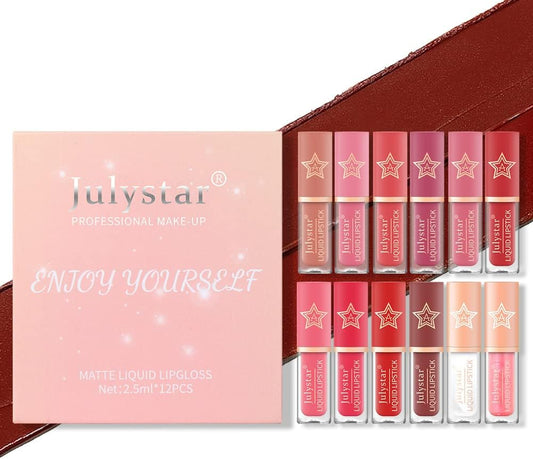 Lip Gloss in Bulk for 2.5Ml X 12 Shades Set Lipstick for Beautiful and Long Lasting Makeup Non Sticky and Non Fading Moisturizing Lip and Cheek Tint Makeup Forever Lip Liner
