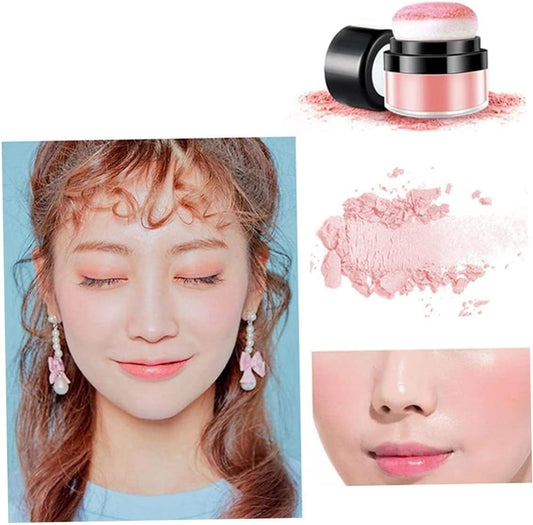 Coral Natural Blush Face Makeup Powder for Girls & Women - Satin Finish, Pink Color, Jar Container