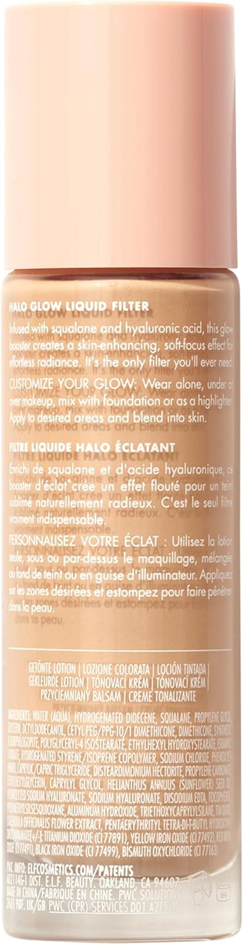 Halo Glow Liquid Filter, Complexion Booster for a Glowing, Soft-Focus Look, Infused with Hyaluronic Acid, Vegan & Cruelty-Free, 2 Fair- Light