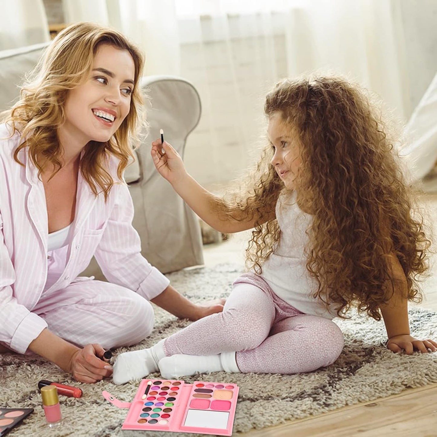 Make-Up Pallet Set, Women'S Portable Make-Up Palettes, Make-Up Set, Girls Make-Up Set, Make-Up Set (Colour 1 + Make-Up Brush)