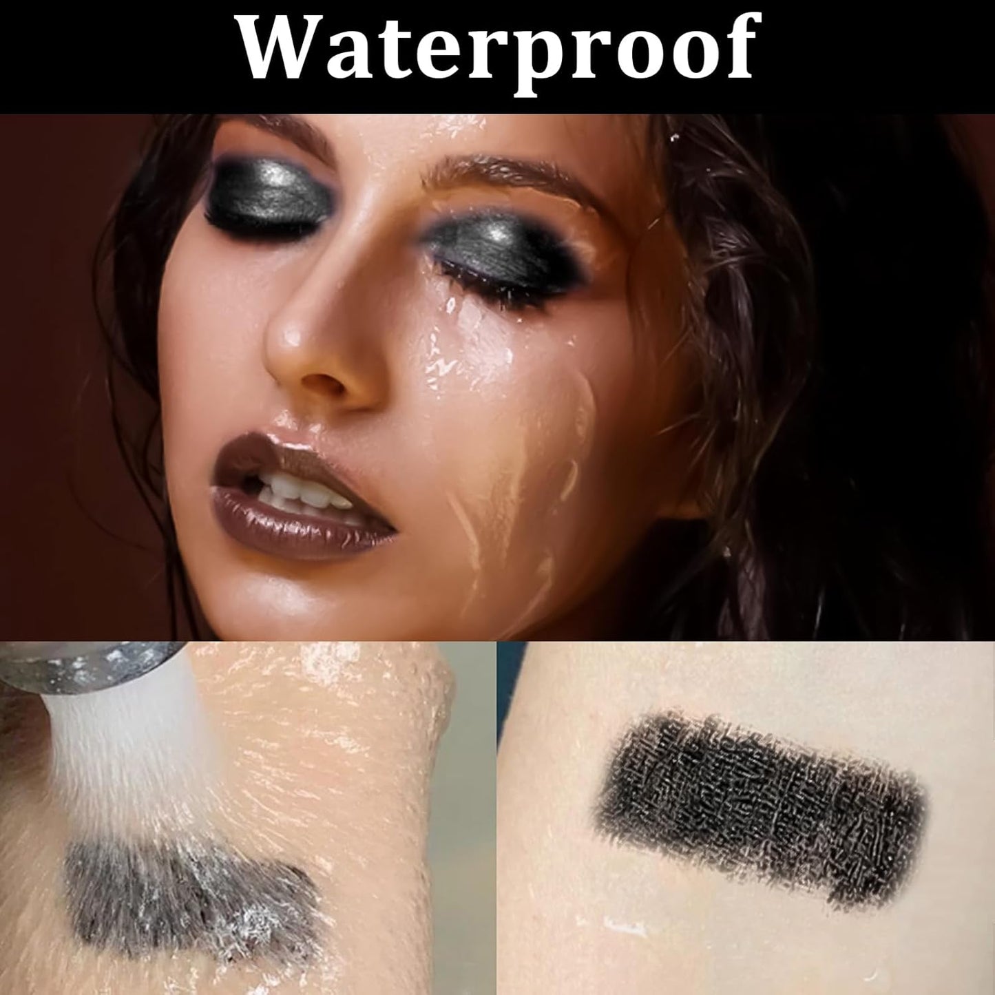 Mascara Black Volume and Length Waterproof Sensational Thrive Eye Lash Colour Vegan Formula in Deep Black Brush Long Lasting Fibre Mascaras Smudgeproof Make-Up