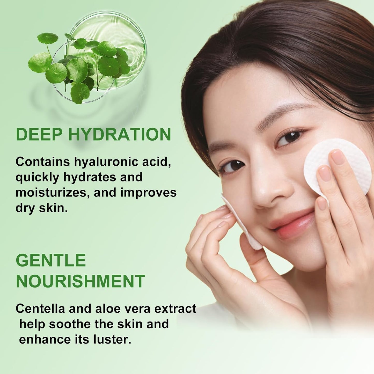 Centella Toner Pads 60PCS - Skin Care for Teenage Girls - Face Exfoliator Pad with Aloe,Centella and Btaine - Face Pads for Cleansing Pores,Calming - Exfoliating and Cleansing Pad