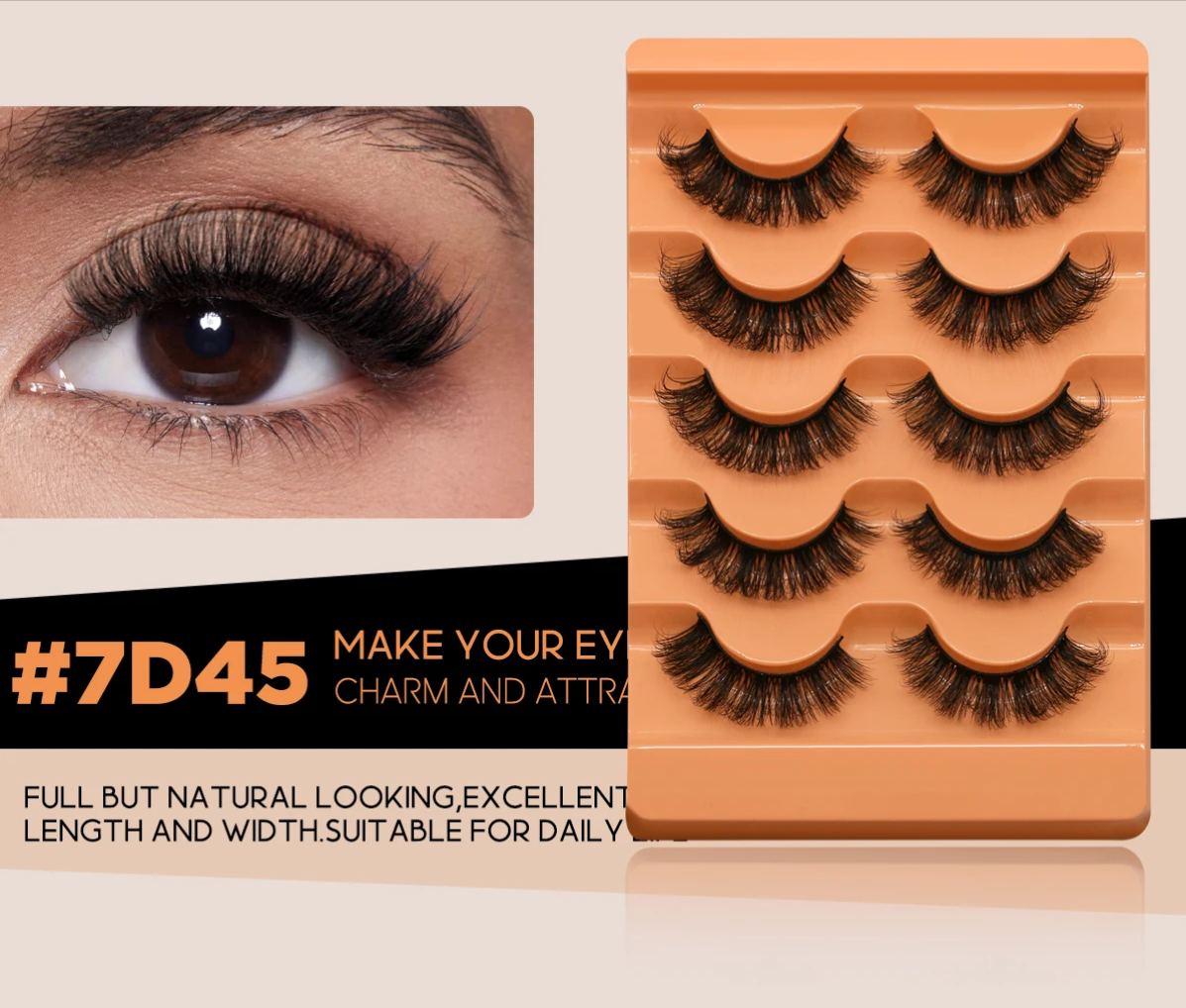 Groinneya 5 Pairs Mink Fluffy Eyelashes – 8D Russian Strip Lashes Extensions, Thick, Soft & Curly Handmade False Lashes