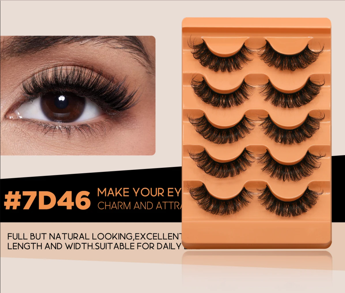 Groinneya 5 Pairs Mink Fluffy Eyelashes – 8D Russian Strip Lashes Extensions, Thick, Soft & Curly Handmade False Lashes