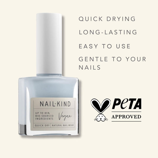 Light Blue Nail Polish - Cloud City - Light Misty Blue Nail Varnish - Vegan Nail Lacquer + Peta Certified + Cruelty Free - Quick Drying Long Lasting - Chip Resistant Manicure - 8Ml