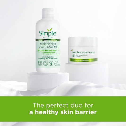 Replenishing and Soothing Skincare Bundle Cream Cleanser (230 Ml) and Water Face Cream (50 Ml) Suitable for Even the Most Sensitive Skin