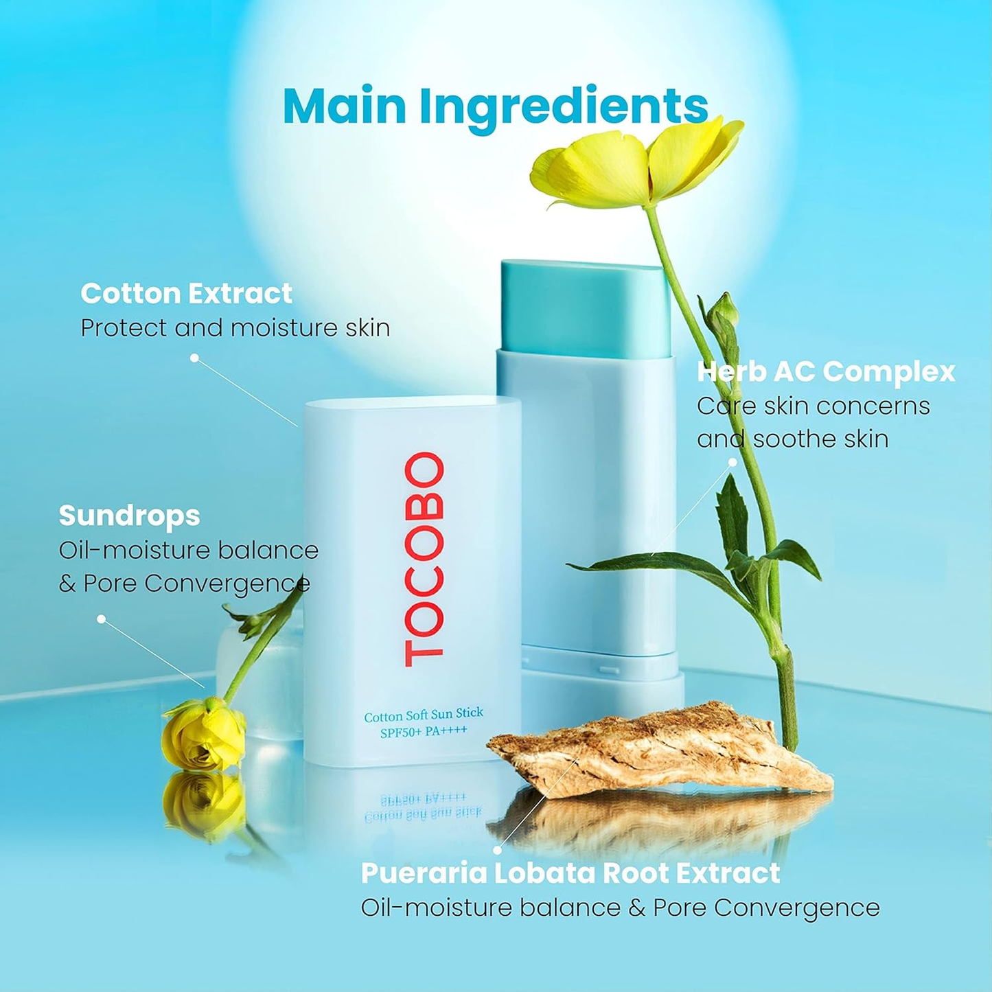 TOCOBO Cotton Soft Sun Stick SPF50+ PA++++ – Vegan Matte Sunscreen for Oily, Acne-Prone & Sensitive Skin
