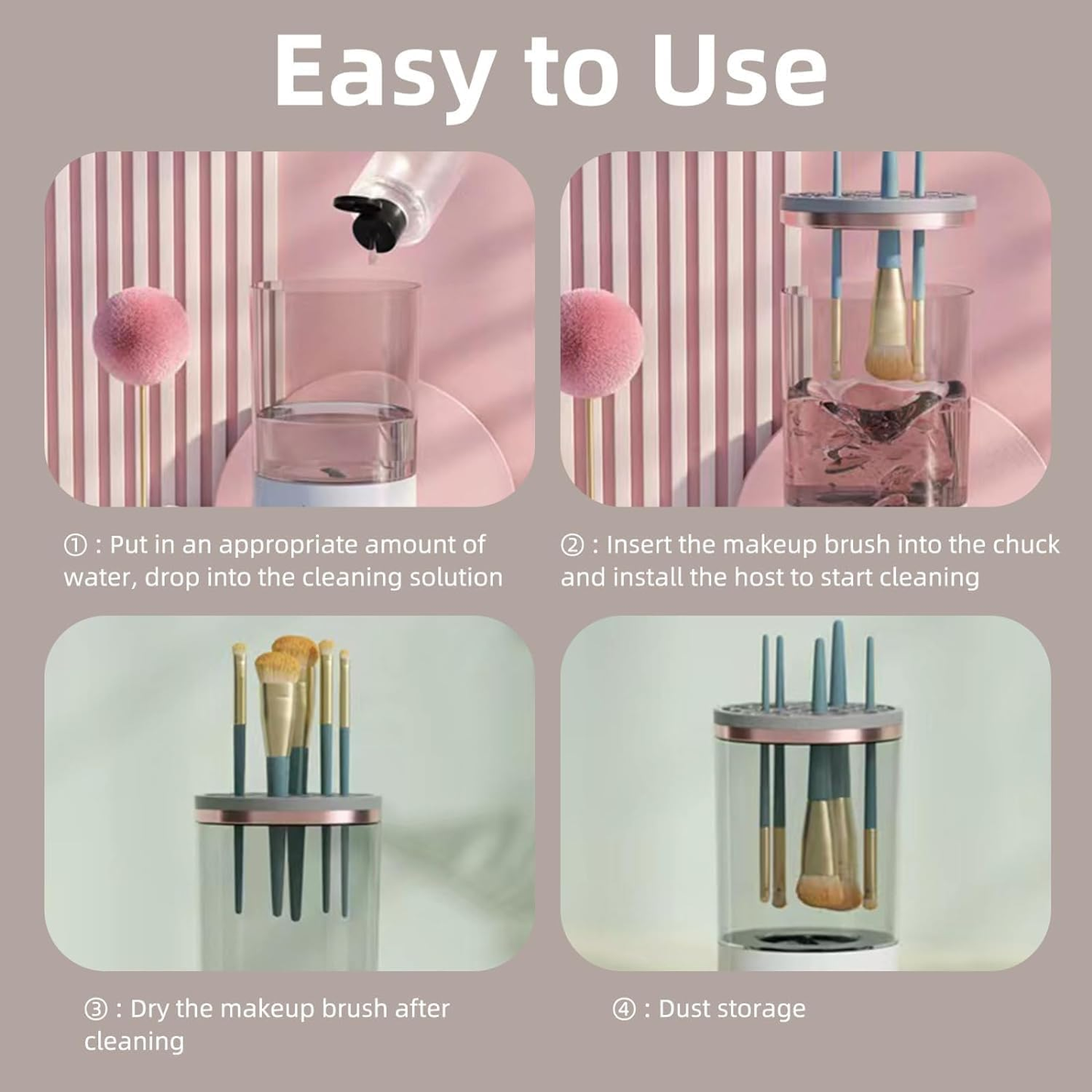 Electric Makeup Brush Cleaner Machine - Fit for All Size Makeup Brush
