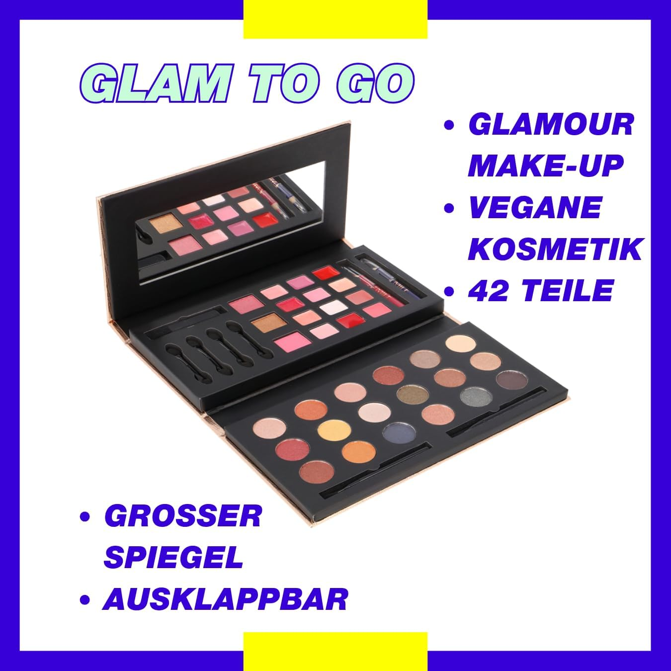 ZMILE Glam to Go Beauty Box - Vegan Cosmetics with Mirror