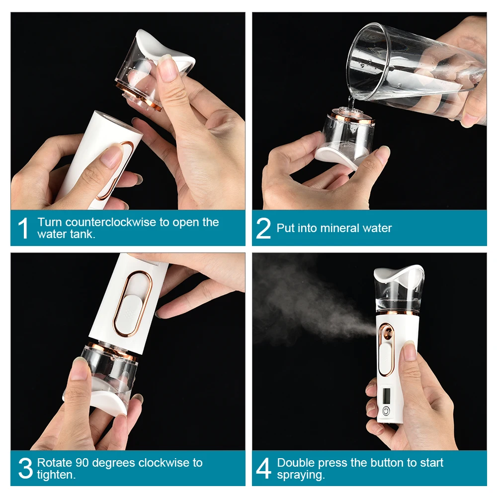 Nano Facial Sprayer – Rechargeable Portable Face Steamer & Hydrating Mist Device