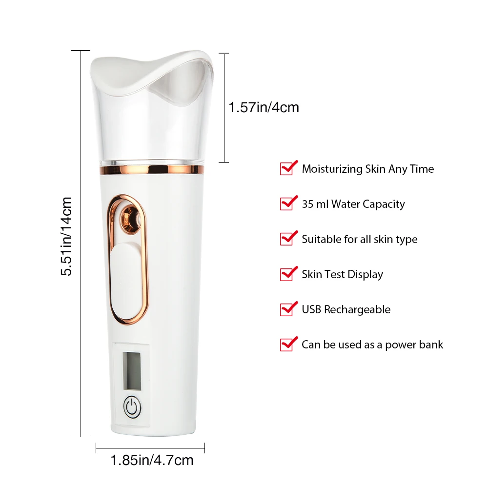 Nano Facial Sprayer – Rechargeable Portable Face Steamer & Hydrating Mist Device