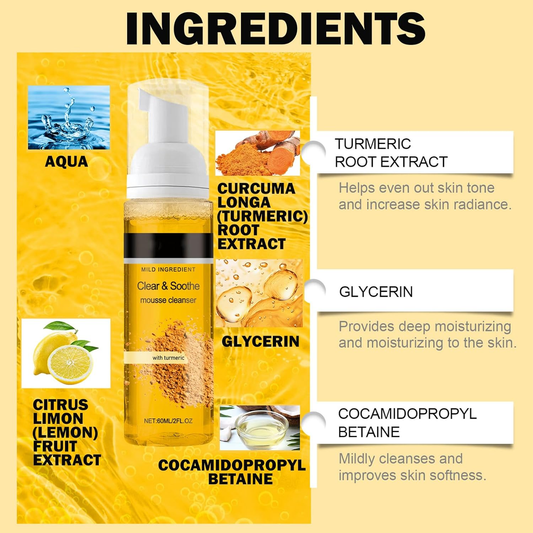 Turmeric Cleanser for Gently Cleaning Pores, Moisturising Face Wash - 60ml