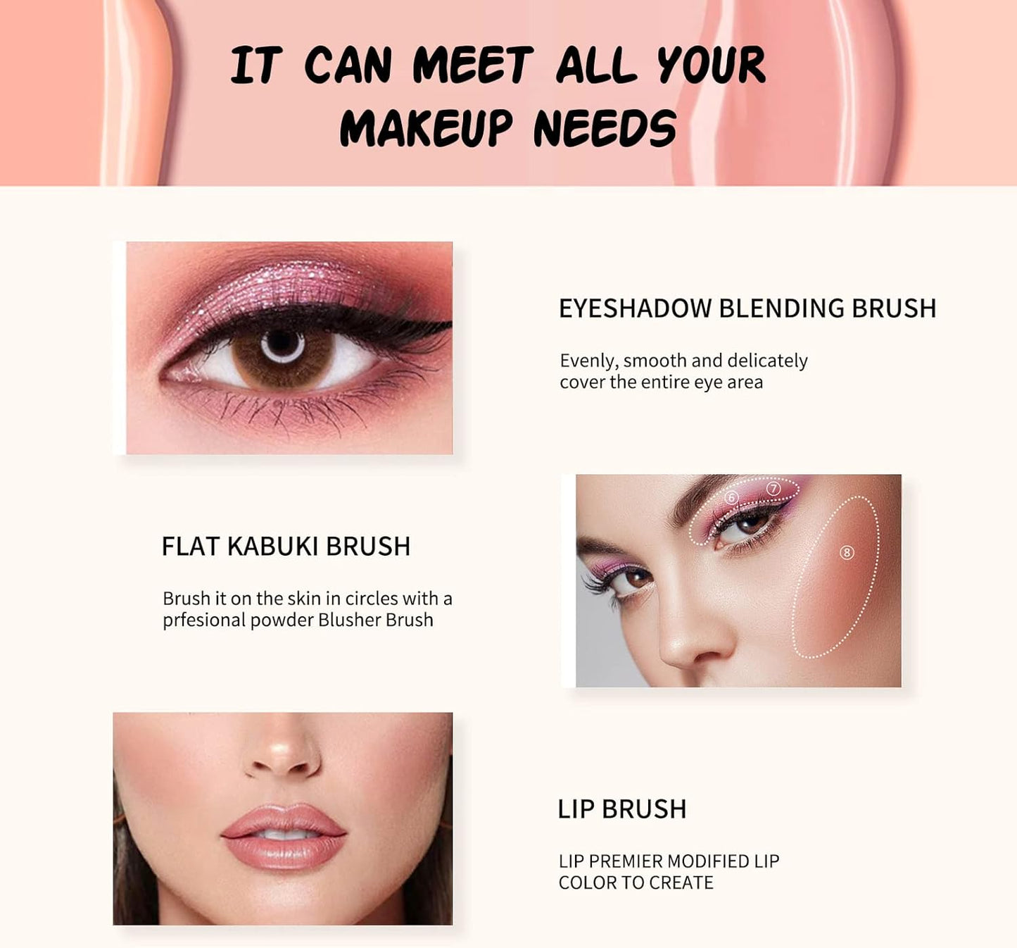 Makeup Brushes Sets Professional 18 Pcs Make up Brushes Premium Synthetic Foundation Brushes Blending Face Powder Blush Eyeshadow Eyeliner Make up Brush Kit with PU Leather Bag