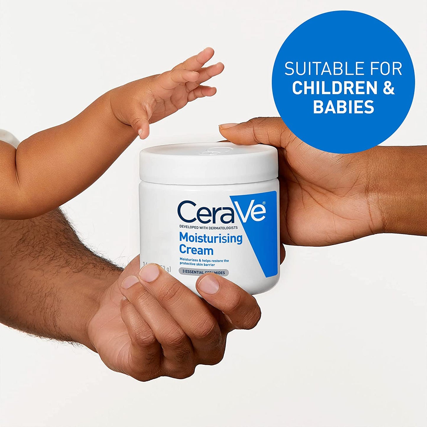 Moisturising Face and Body Cream with Hyaluronic Acid and 3 Essential Ceramides for Dry to Very Dry Skin 454G