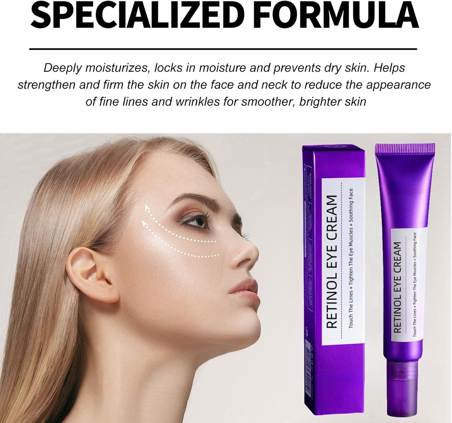 Retinol Intense Reactivating Eye Cream,Retinol Eye Cream,Dark Circles under Eye Treatment Women,Anti Aging Eye Cream,Eye Cream for Dark Circles and Puffy Eyes,Eye Bags Remover,Eye Cream for Wrinkles