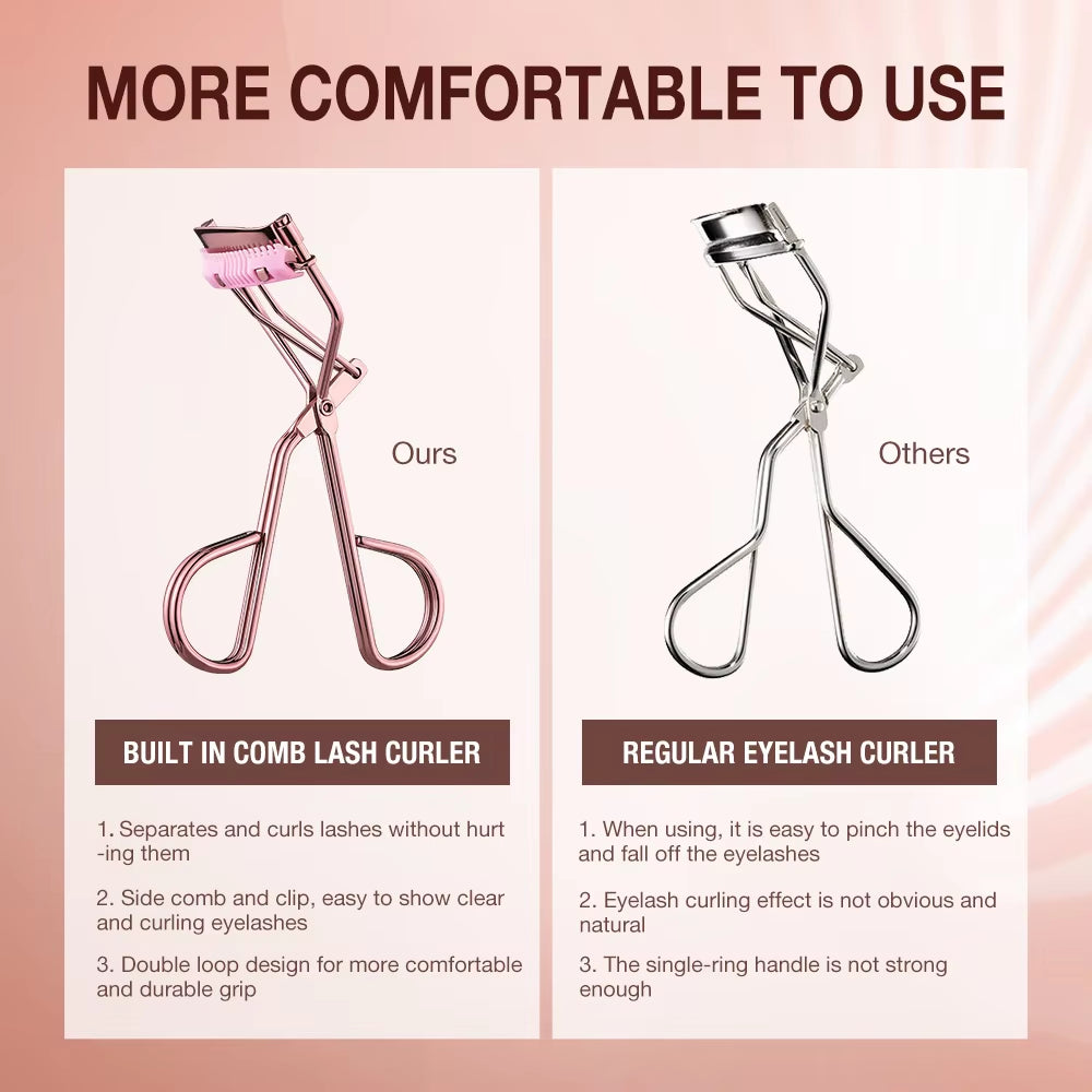 Professional Rose Gold Eyelash Curler Eyelash Cosmetics Makeup Tools Ladies Accessories Quick Styling Compact Portable