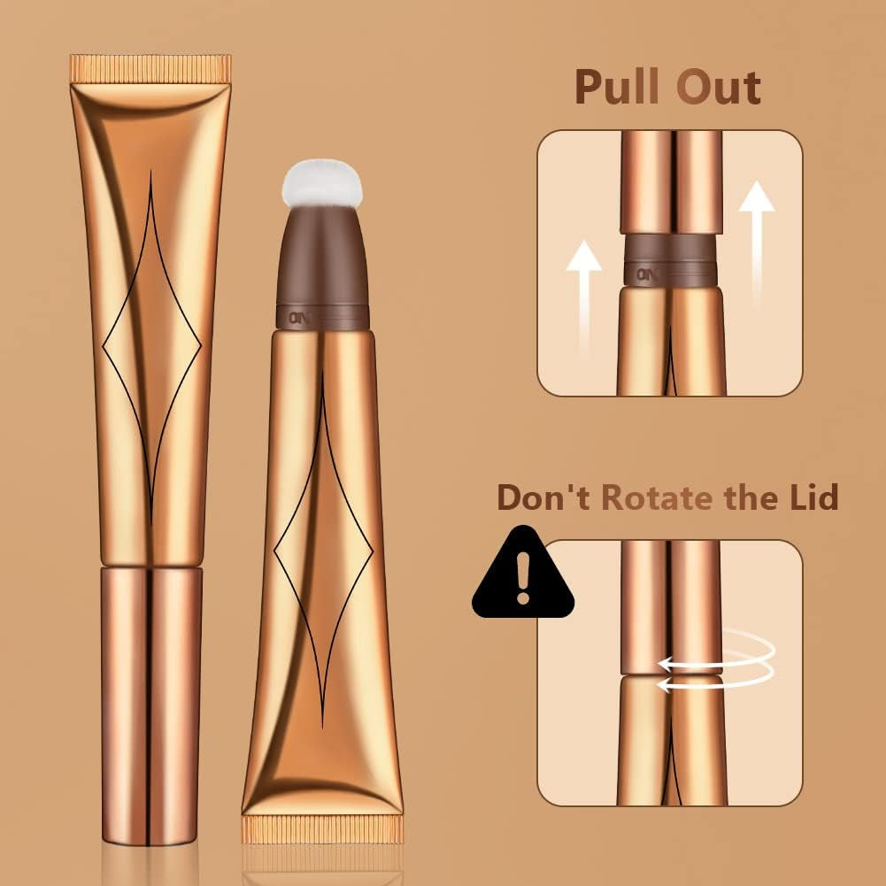 Contour Beauty Wand, Liquid Highlighter Contour Beauty Wand with Cushion Applicator, Matte Liquid Blush Wand, Long Lasting Smooth Lightweight Beauty Wand Makeup