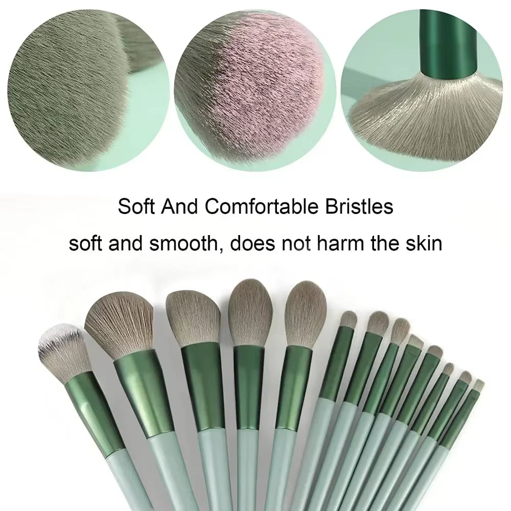 13 PCS Makeup Brushes Set Eye Shadow Foundation Women Cosmetic Brush Eyeshadow Blush Beauty Soft Make up Tools Bag