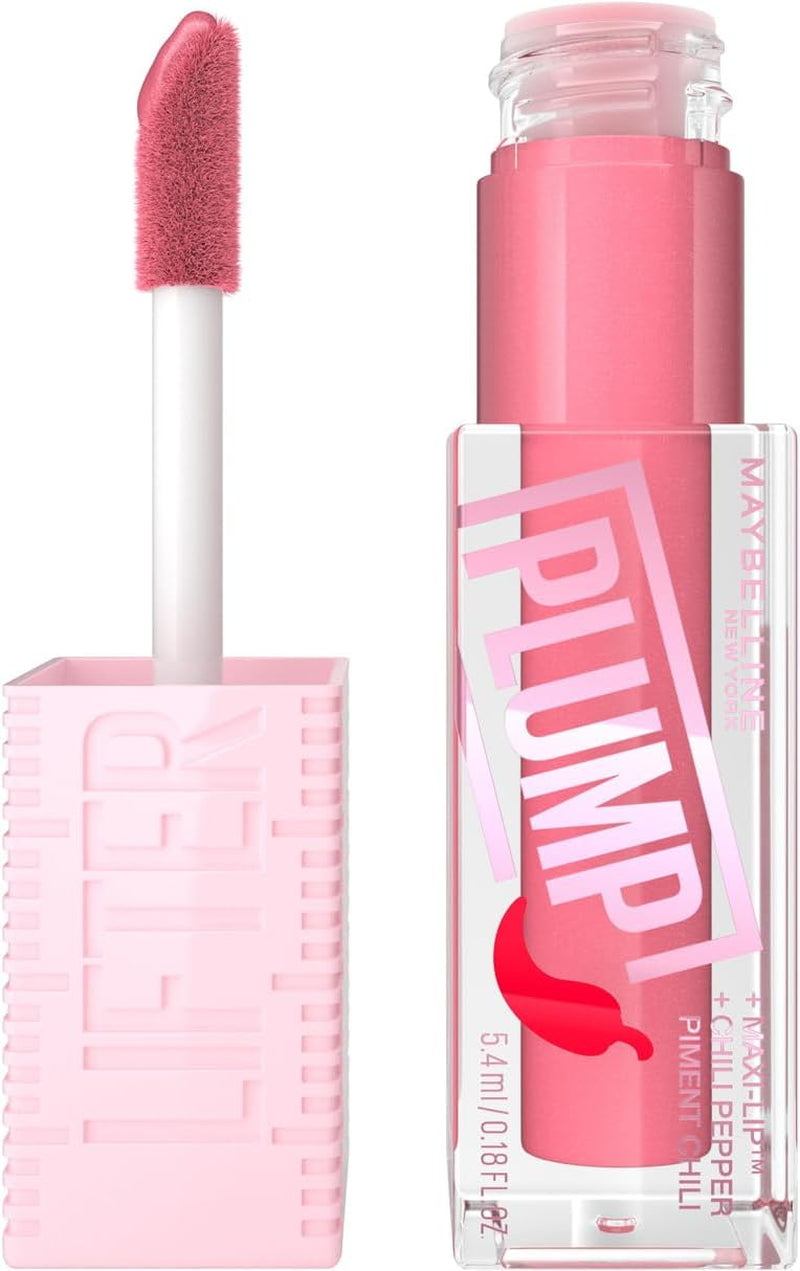 New York, Lifter Plump Lip Gloss, Lasting Plump, Heated Formula with Hyaluronic Acid and Chilli Pepper, XL Wand, Vegan Formula, Shade: 001 Blush Blaze