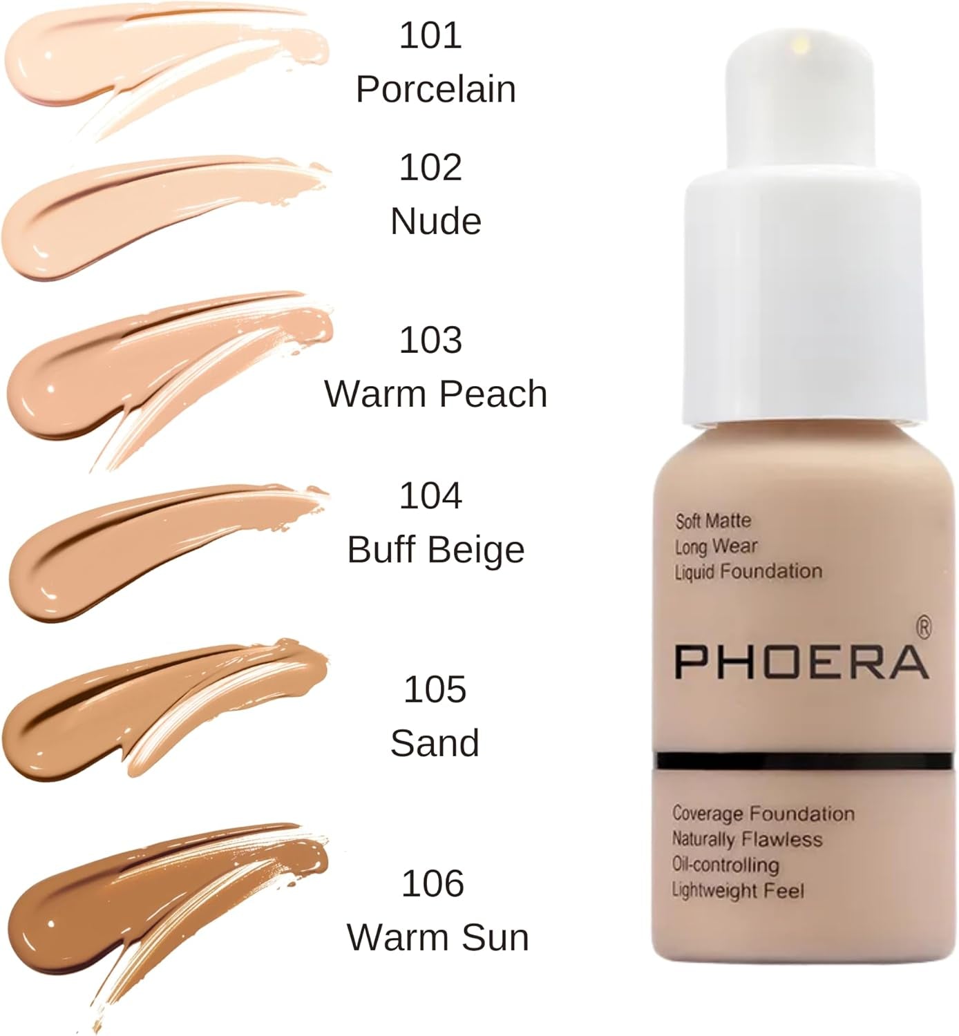 4 Piece Full Coverage Foundation Makeup Set - Pore Minimising Primer, Full Coverage Foundation, Matte Finish Setting Spray and Blending Make-Up Sponge (105 - Sand, 30Ml)