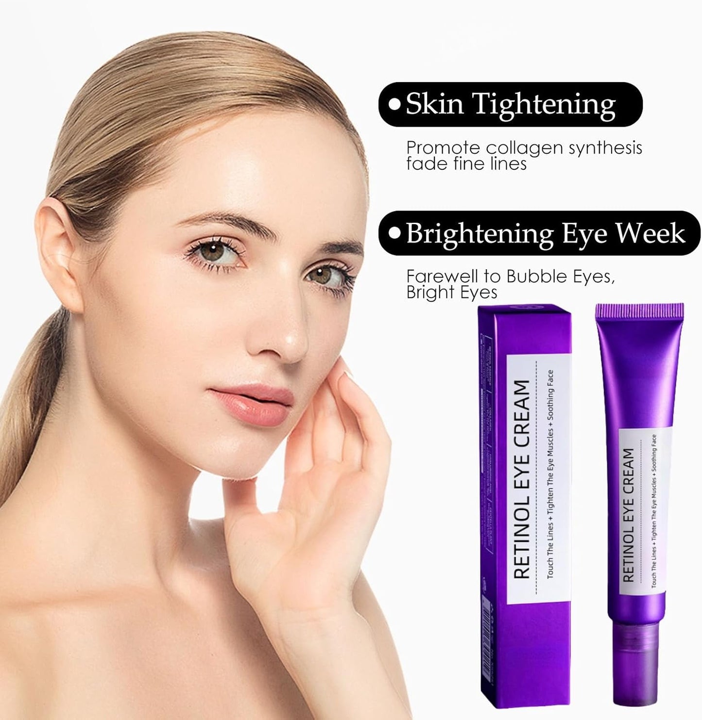 Retinol Intense Reactivating Eye Cream,Retinol Eye Cream,Dark Circles under Eye Treatment Women,Anti Aging Eye Cream,Eye Cream for Dark Circles and Puffy Eyes,Eye Bags Remover,Eye Cream for Wrinkles