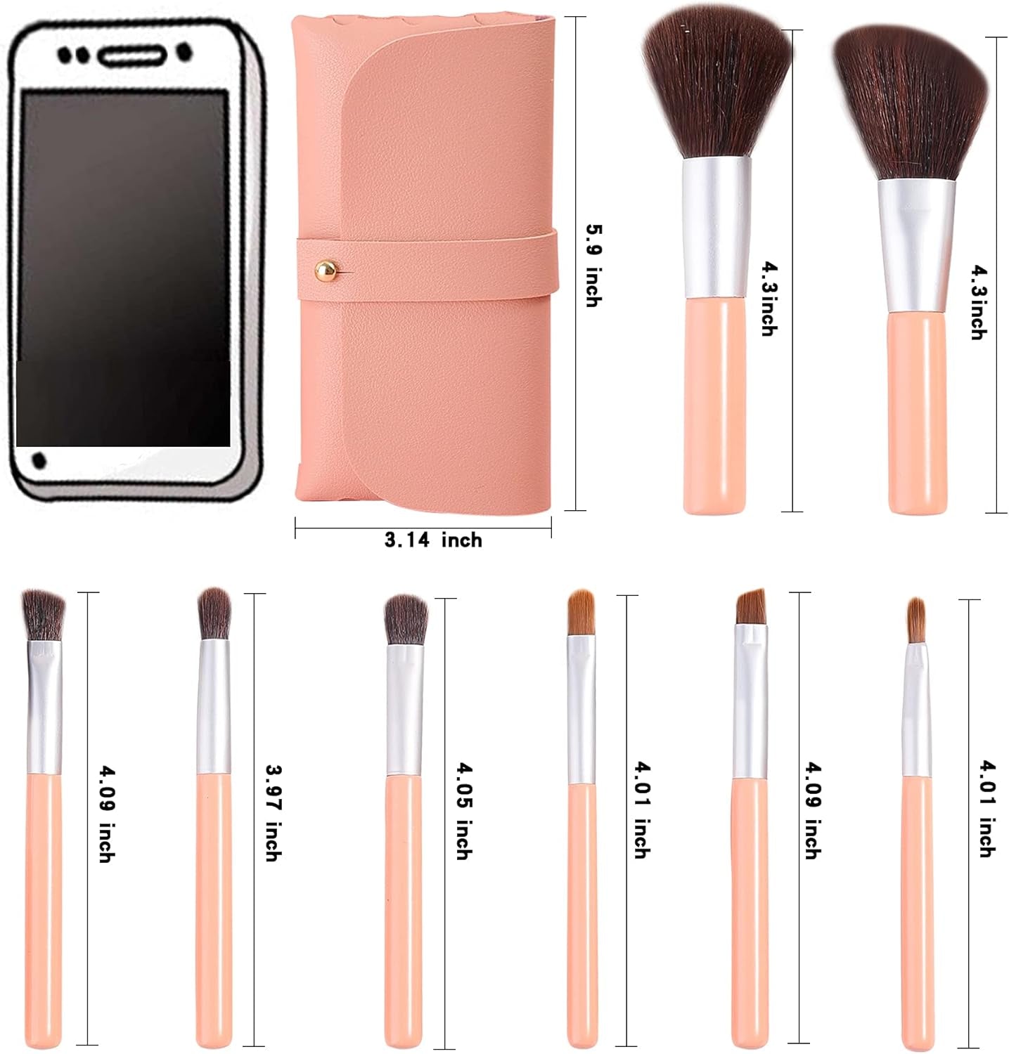Makeup Brushes Makeup Brush Cosmetic Brush Kit Travel Makeup Bag Beauty Tool for Women