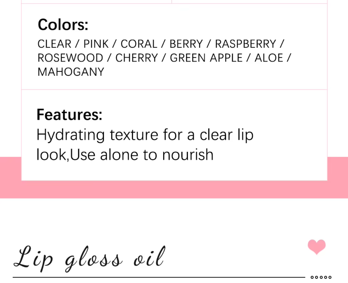 Hydrating Lip Oil Gloss – Moisturizing, Plumping & Tinted Lip Balm with Cherry Oil (6ml