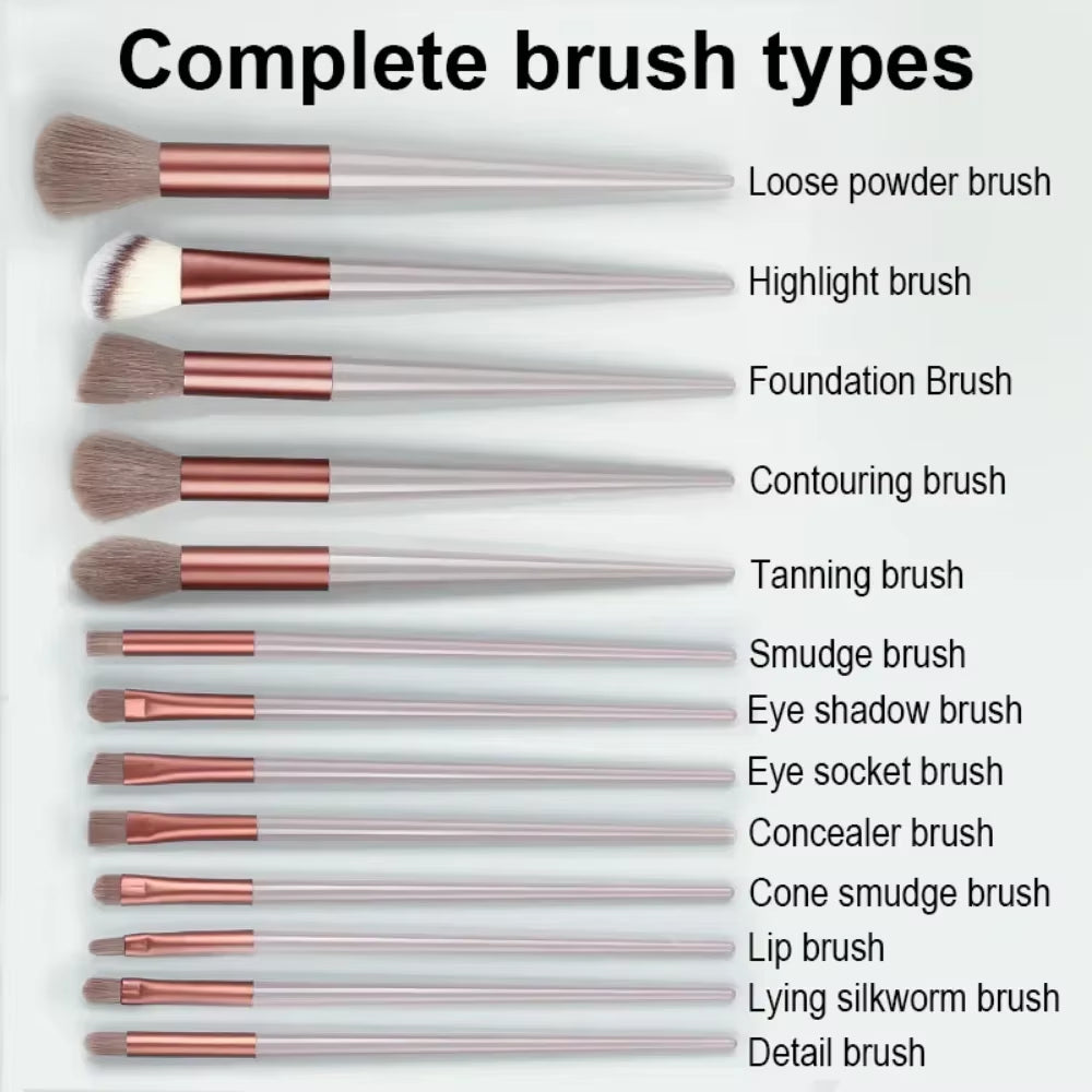 13 PCS Makeup Brushes Set Eye Shadow Foundation Women Cosmetic Brush Eyeshadow Blush Beauty Soft Make up Tools Bag