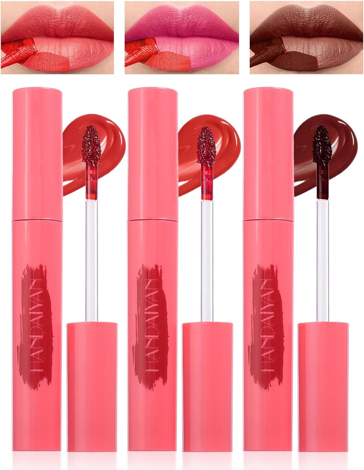 3Pcs Peel off Lip Stain, Long-Lasting Lip Tint Stain Smooth and Matte Lip Tint, Water-Resistant Lip Liner Stain, and Non-Greasy Lip Tint Stain Peel Off