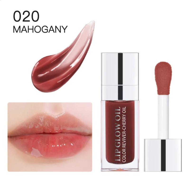 Hydrating Lip Oil Gloss – Moisturizing, Plumping & Tinted Lip Balm with Cherry Oil (6ml
