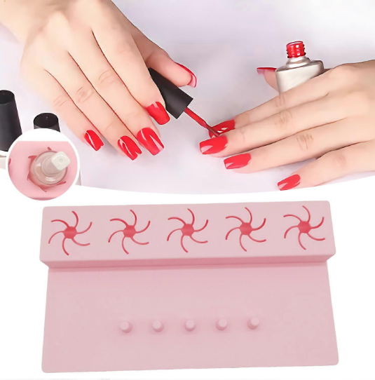 Silicone Nail Polish Holder Stand, 5 Slot 2 in 1 Nails Art Accessories Manicure