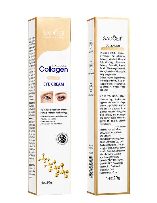 SADOER Collagen Eye Cream Skincare - Anti Dark Circles, 20g