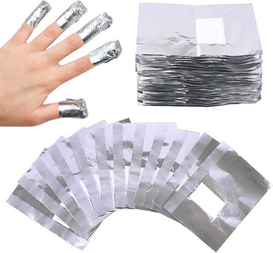 Foil Nail Wraps Remover, 100 PCS Nail Foil Aluminium Wraps, with Pre-Attached Lint-Free Cotton Pads for Fast & Gentle Soak off Gel Polish Removing