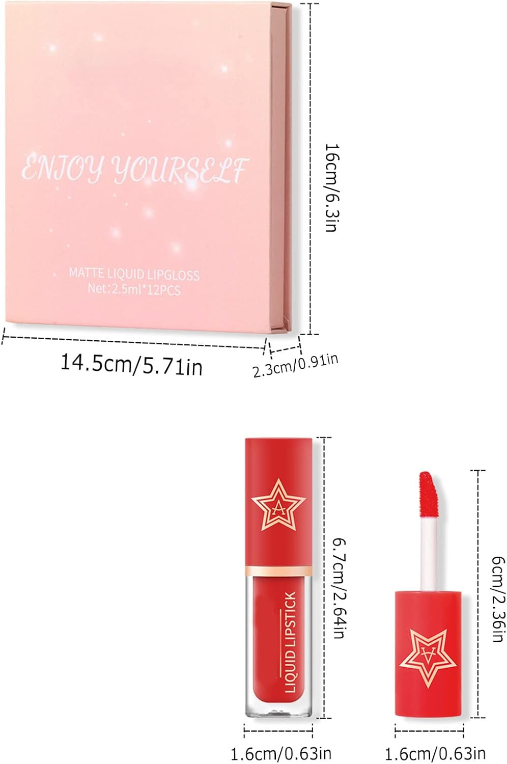 Lip Gloss in Bulk for 2.5Ml X 12 Shades Set Lipstick for Beautiful and Long Lasting Makeup Non Sticky and Non Fading Moisturizing Lip and Cheek Tint Makeup Forever Lip Liner