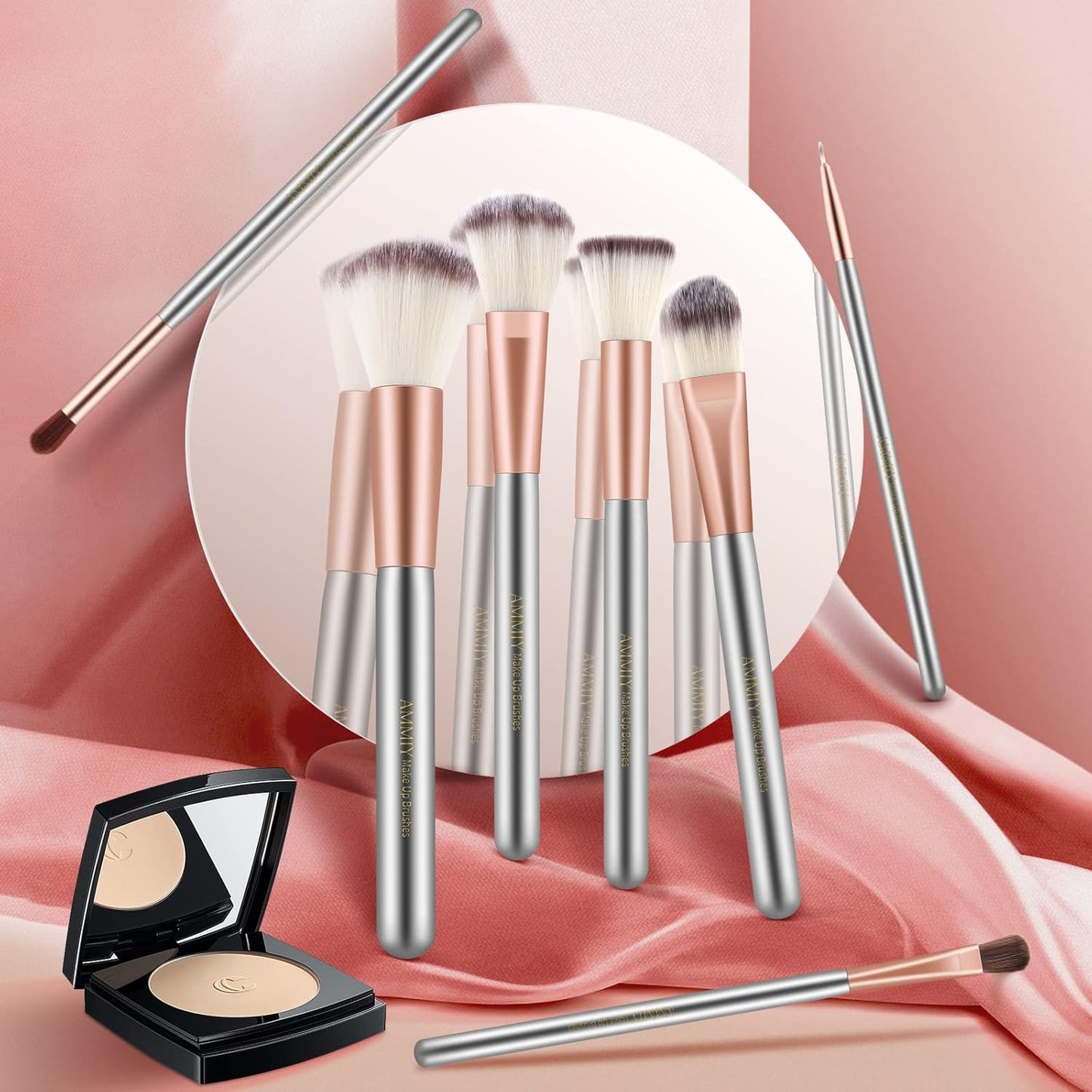 Makeup Brushes Sets Professional 18 Pcs Make up Brushes Premium Synthetic Foundation Brushes Blending Face Powder Blush Eyeshadow Eyeliner Make up Brush Kit with PU Leather Bag