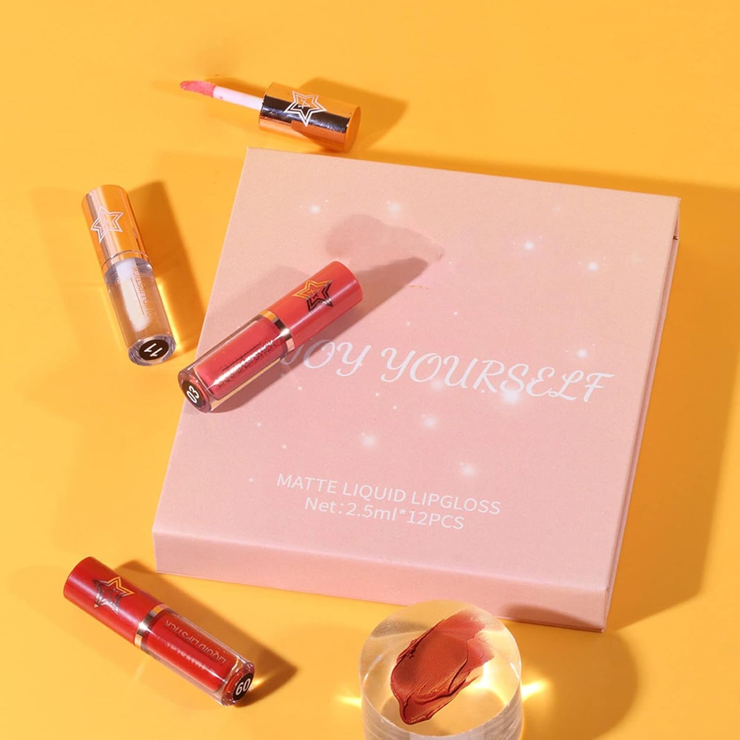 Lip Gloss in Bulk for 2.5Ml X 12 Shades Set Lipstick for Beautiful and Long Lasting Makeup Non Sticky and Non Fading Moisturizing Lip and Cheek Tint Makeup Forever Lip Liner