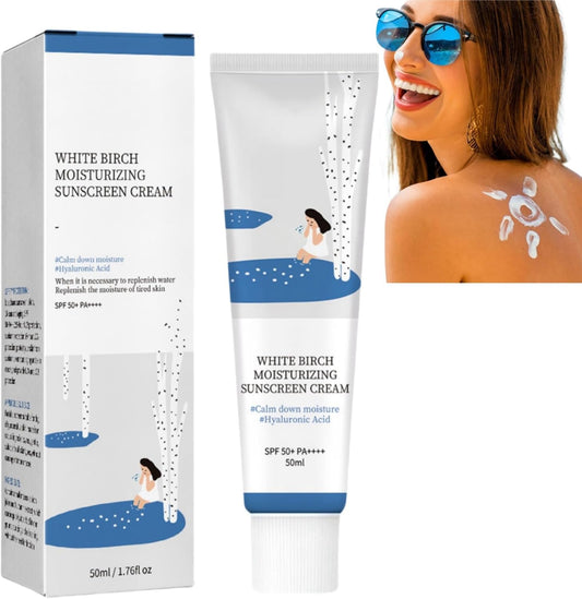 Korean Sunscreen,Birch Juice Moisturizing Sun Cream,Korean Sunscreen SPF50 Face Moisturizing Sunscreen,Moist Essence Type,Strong UV Protection,Korean Facial Sunscreen,For All Skin Types