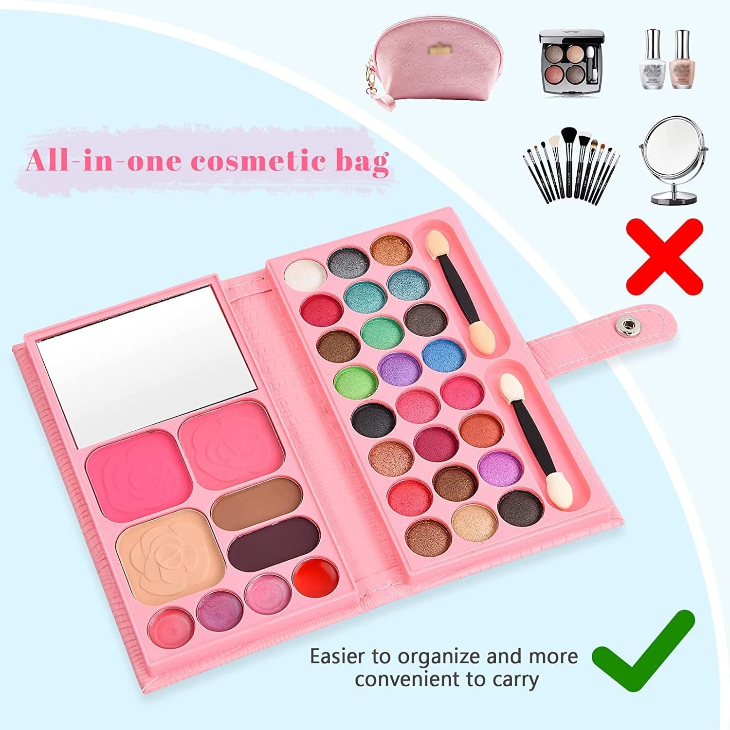 Make-Up Pallet Set, Women'S Portable Make-Up Palettes, Make-Up Set, Girls Make-Up Set, Make-Up Set (Colour 1 + Make-Up Brush)
