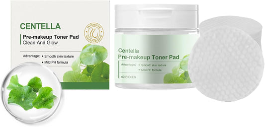 Centella Toner Pads 60PCS - Skin Care for Teenage Girls - Face Exfoliator Pad with Aloe,Centella and Btaine - Face Pads for Cleansing Pores,Calming - Exfoliating and Cleansing Pad