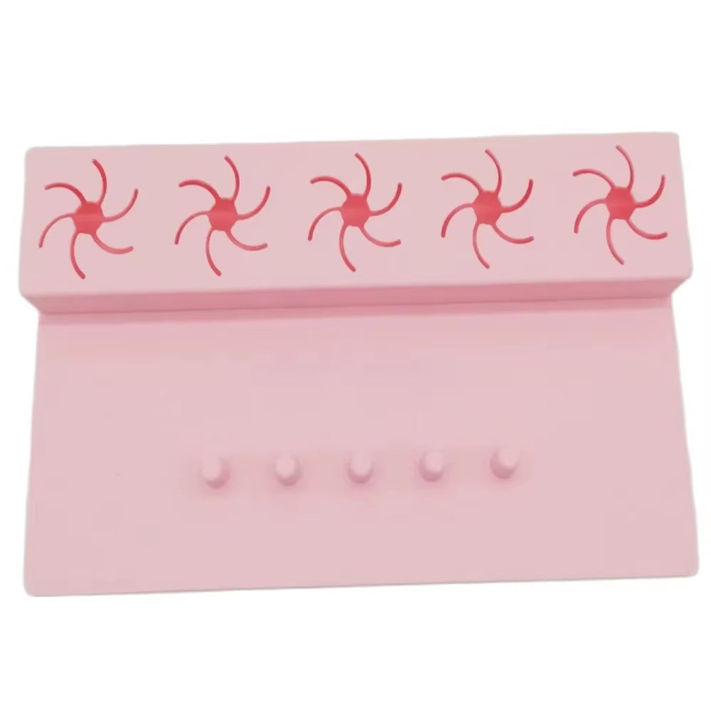 Nail Polish Holder, Non-Slip Silicone Nail Polish Bottle Base Nail Holder, Pink Salon Hhand Rest Pad for Home DIY Manicure Tools