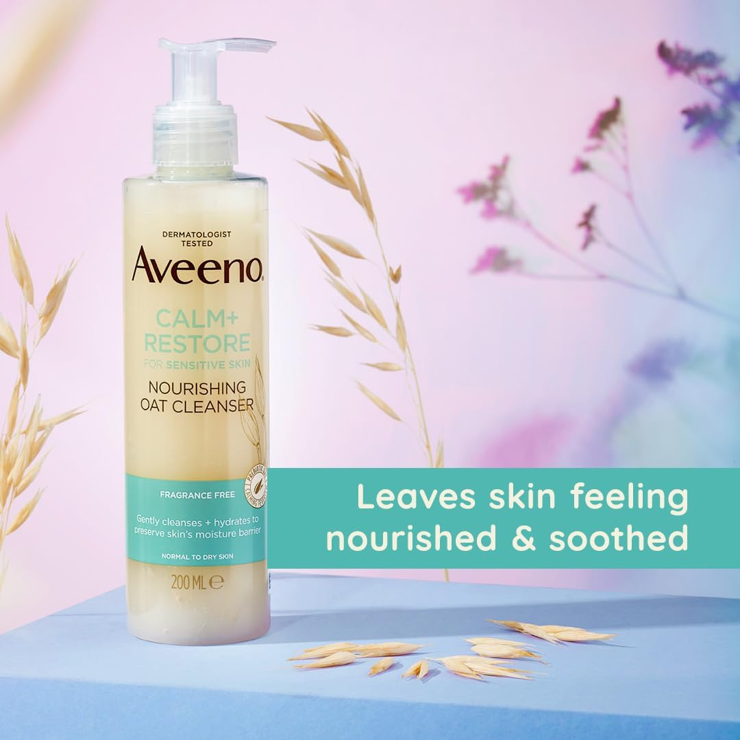 Aveeno Face Calm + Restore Nourishing Oat Cleanser - (1X 200ml)